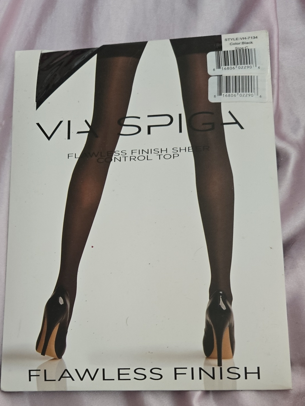 Via Spiga Black Sheer Control Top Tights